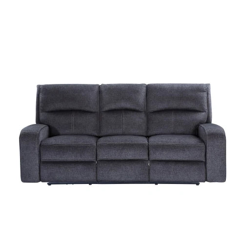 3-piece power living room - dark gray