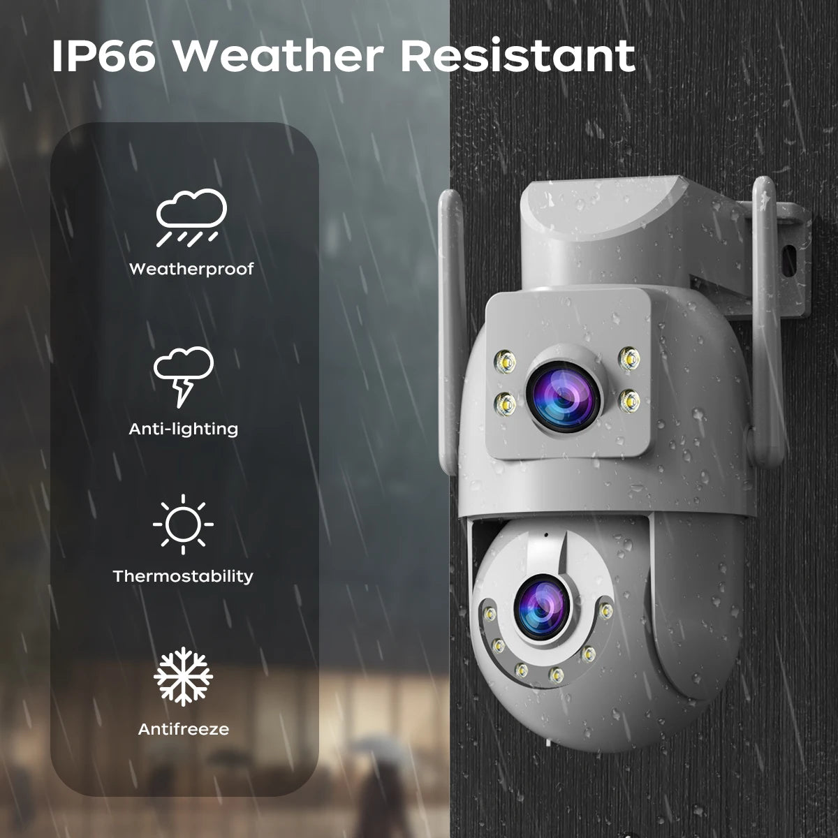 JOOAN 4K Wifi PTZ Camera Outdoor Dual Screen Auto Tracking IP Camera Night Vision Waterproof CCTV Video Surveillance Cam