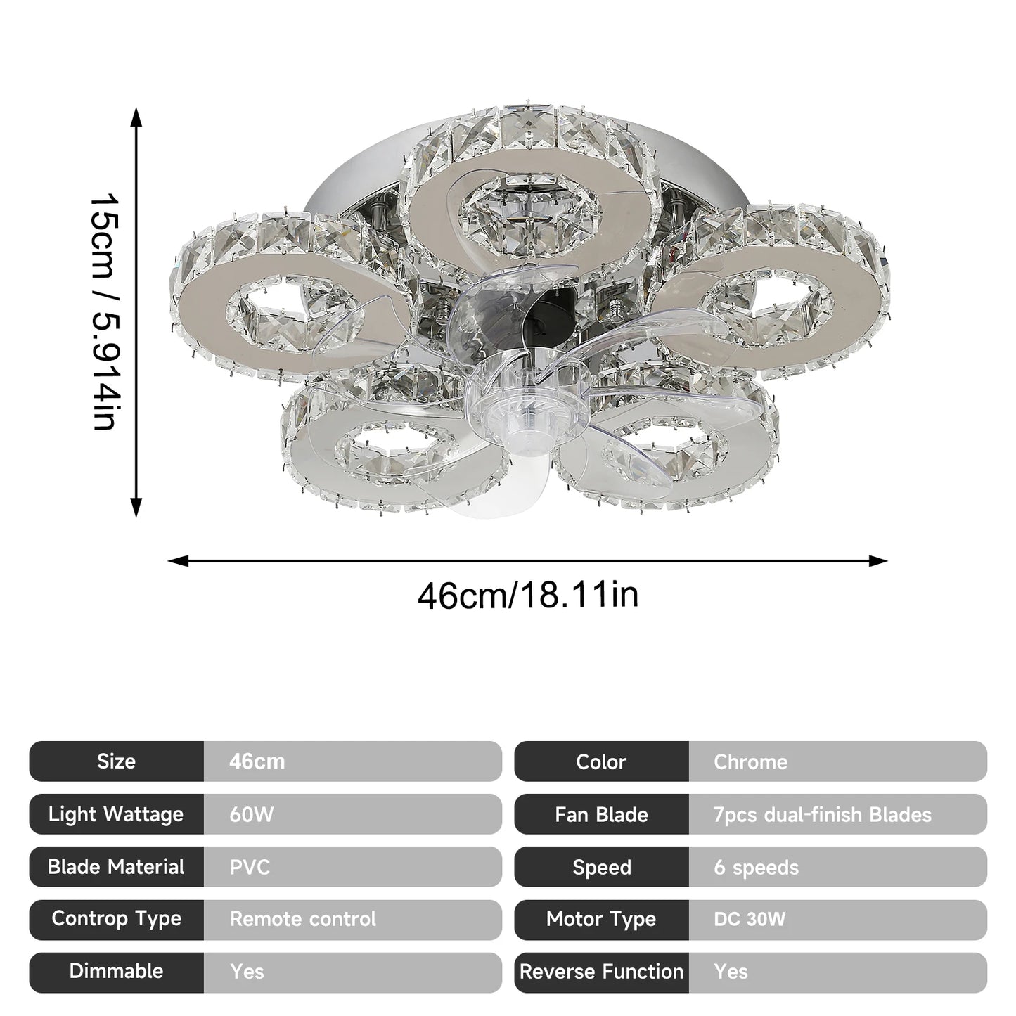 GreeLustr Modern Ceiling Fan Light Led Lamp Smart APP RC Luxury Crystal Chandelier Home Decor Appliance Fixture Living Dining