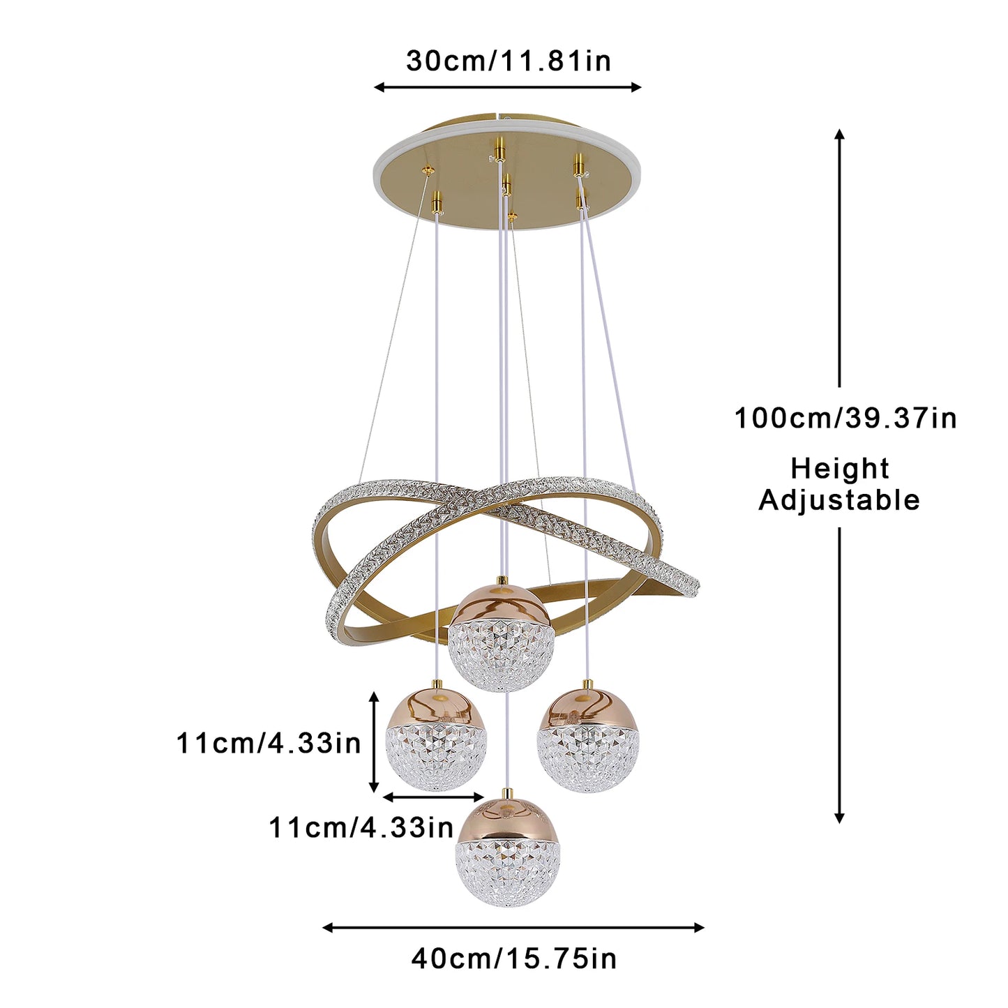 Modern LED Chandelier Lighting Three LED Colors Nordic Restaurant Lighting Living Room Chandelier Hanging Lamp Lighting Fixture