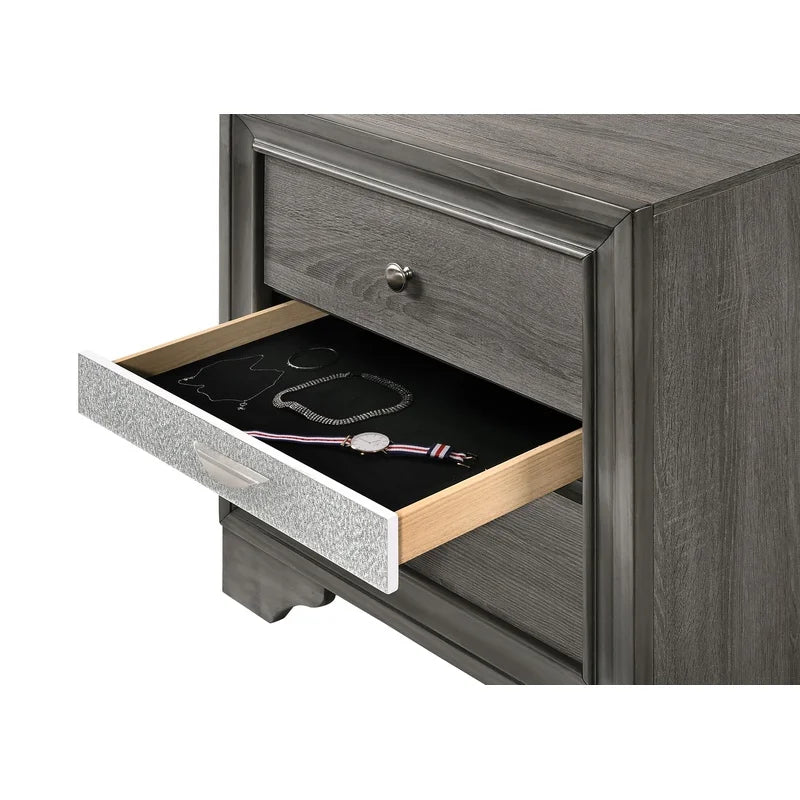 Gray Wood 4-Piece Storage Bedroom Set