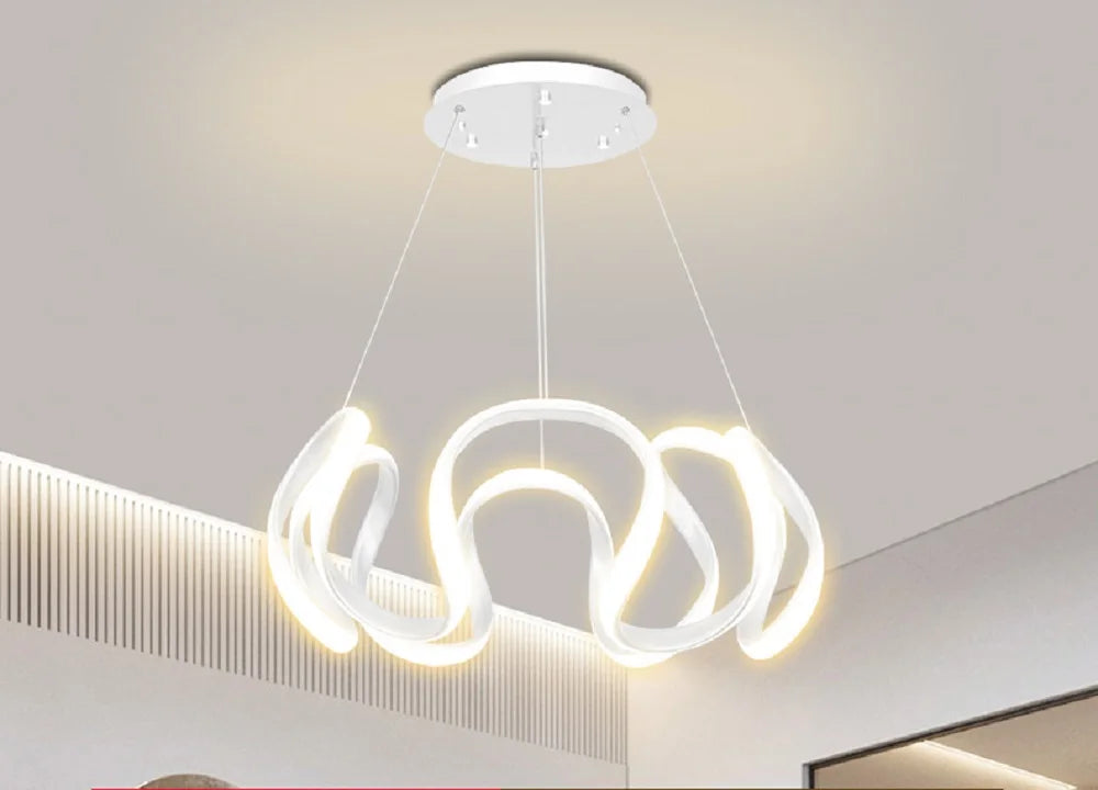 Modern Pendant Light Nordic Twisted Led Chandelier Ceiling Lamp Living Dining Room Chandelier Corridor Personalized INS Fixture