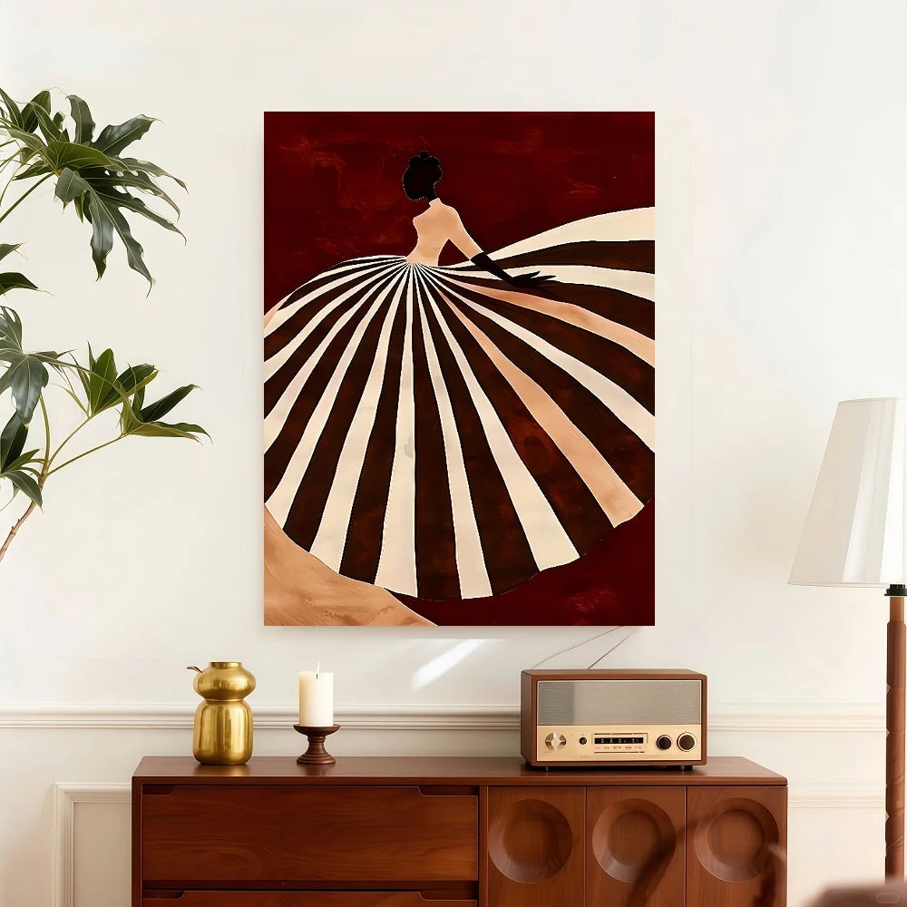 Framed 1pc Of Elegant Abstract Canvas Wall Art With Wooden Frame - Modern Striped Design For Living Room, Bedroom Or Kitchen Dec