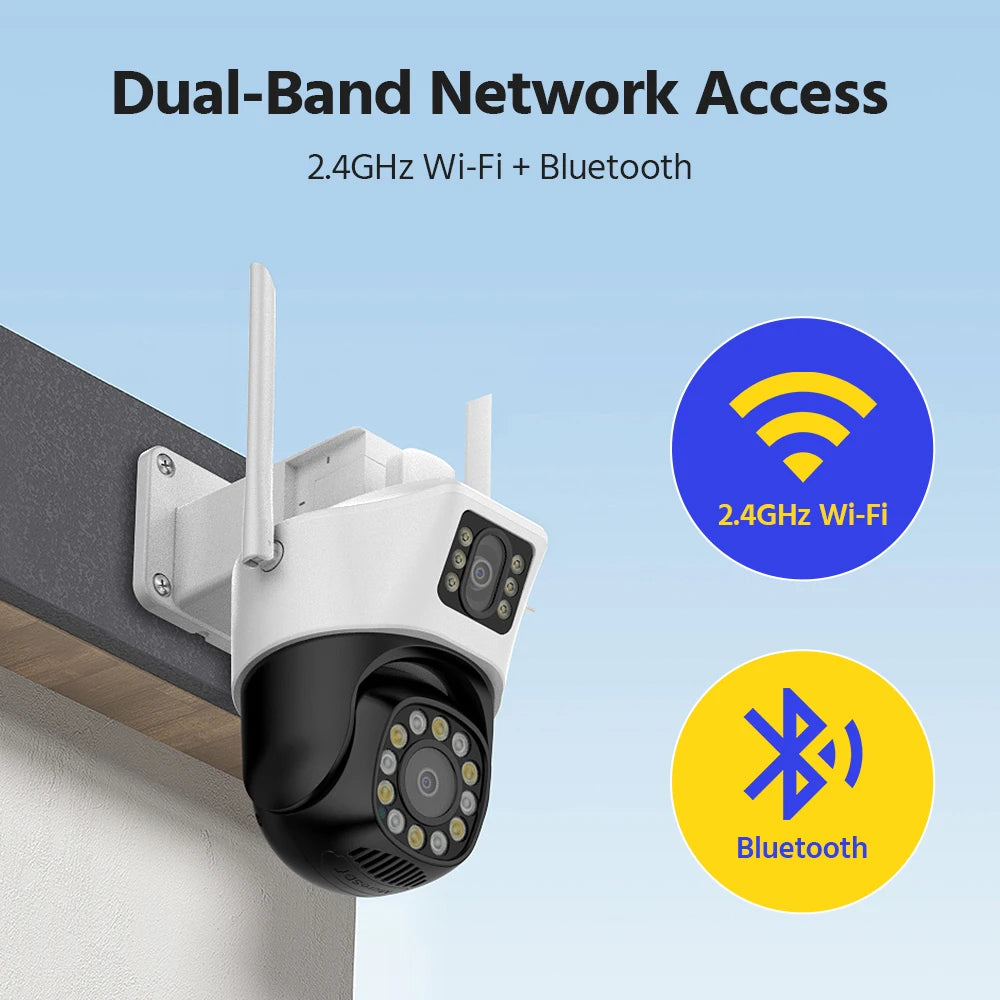 ANNKE 6MP Dual-Lens Outdoor Wireless WiFi Security PT Camera Red Blue Flashing Lights Siren Smart Dual Light Two-Way Audio