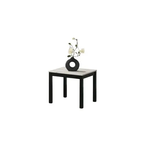 Contemporary White Finish 3pc Table Set 1x Coffee Table 2x End Table Faux Marble Top Wooden Legs Primary Living Room