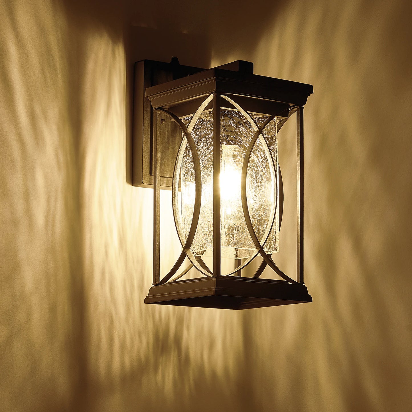 14" Modern Outdoor LED Wall Light Dusk to Dawn Exterior Porch Sconce Fixture