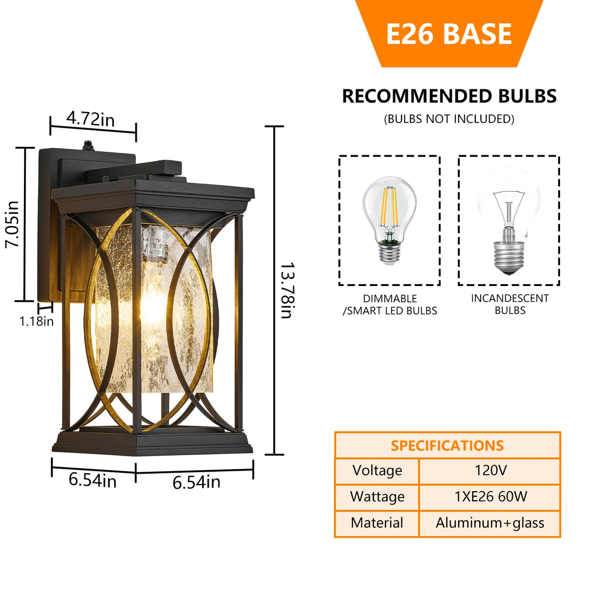 14" Modern Outdoor LED Wall Light Dusk to Dawn Exterior Porch Sconce Fixture