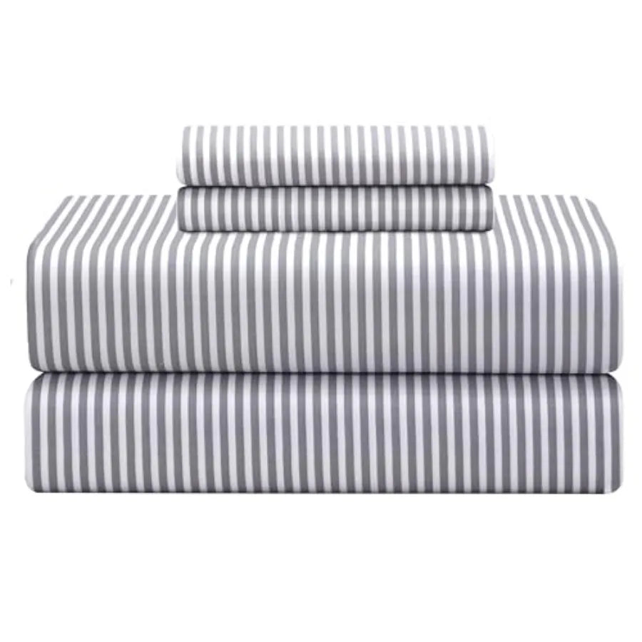 Feather and Stitch Softest 100% Cotton Sheets 300 Thread Count Percale Weave Bedding 16" Deep Pocket Cooling Sheets Breathable