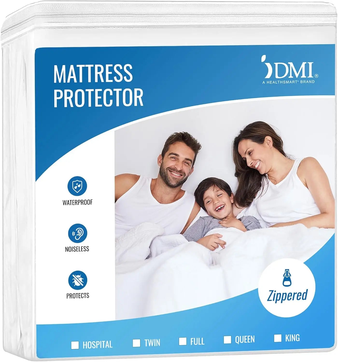 Waterproof Mattress Protector and Mattress Cover, Soft, Encased Zippered Fit, Twin, Packaging may vary