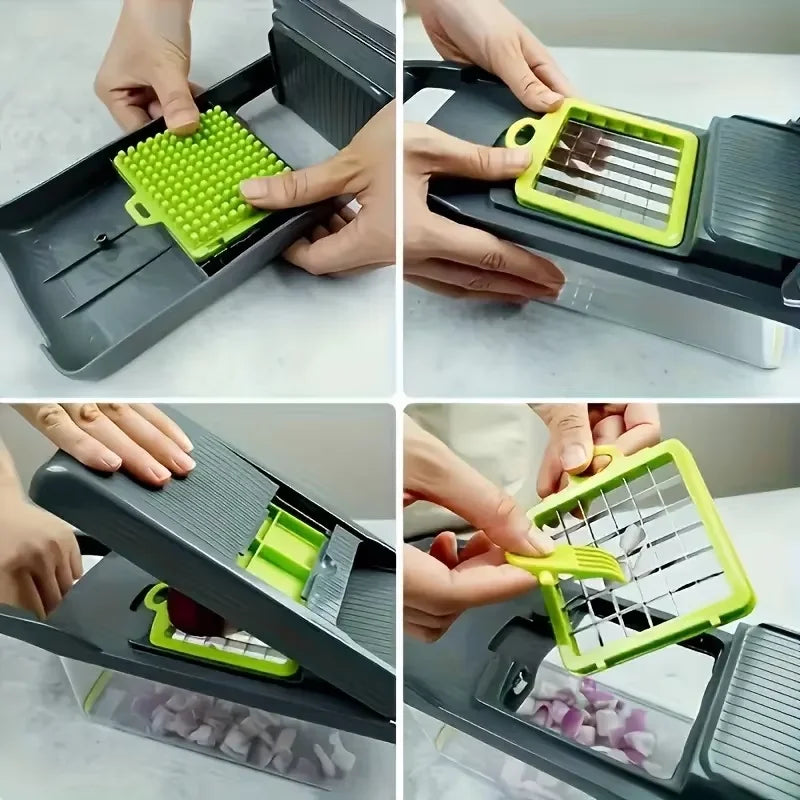 14Set of multifunctional grater, potato shredded vegetables, dicing, handy gadget slicer, kitchen for home, lazy shredding