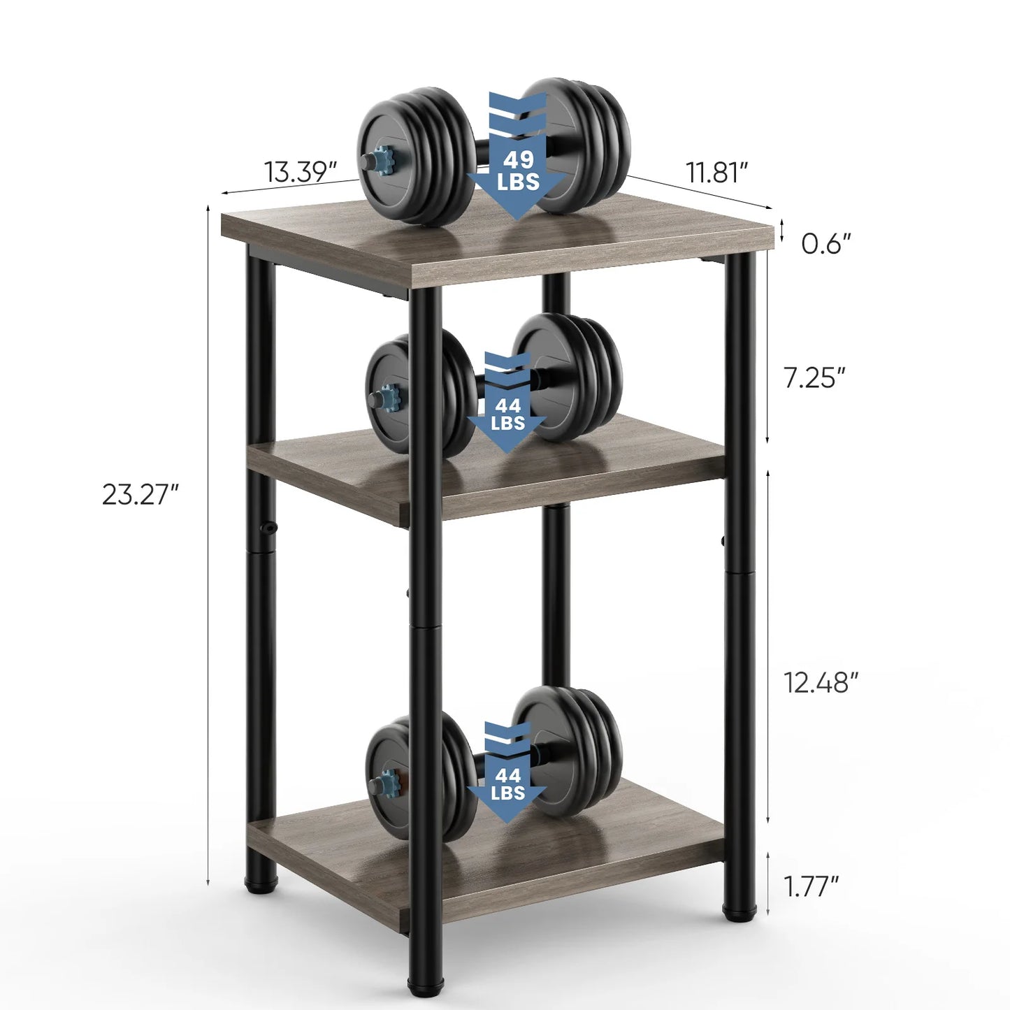 MCQ 3 Tier Living Room End Table Coffee Tables Storage Shelf Nightstand with Adjustable Feet For Tea Dining Tables Home