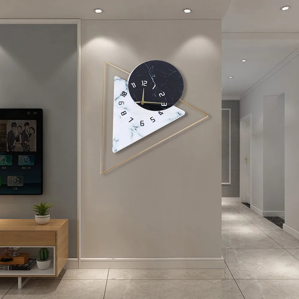 Modern Wall Clock Large Unique Hanging Art Crafts Bedroom Living Room Decoration 52*57*5cm