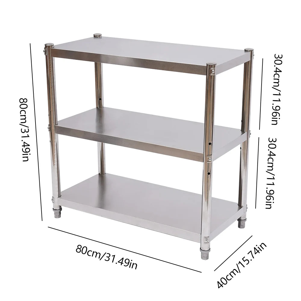Heavy Duty Storage Shelving Organizer Stainless Steel Storage Rack Shelves for Pantries Restaurants Kitchens Large Kitchens