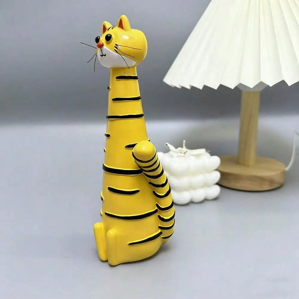 1pc Resin Cat Shaped Vase, Cute Long Neck Cat Flower Arrangement Decor, Home Desktop Floral Decoration, Living Room Entryway Orn