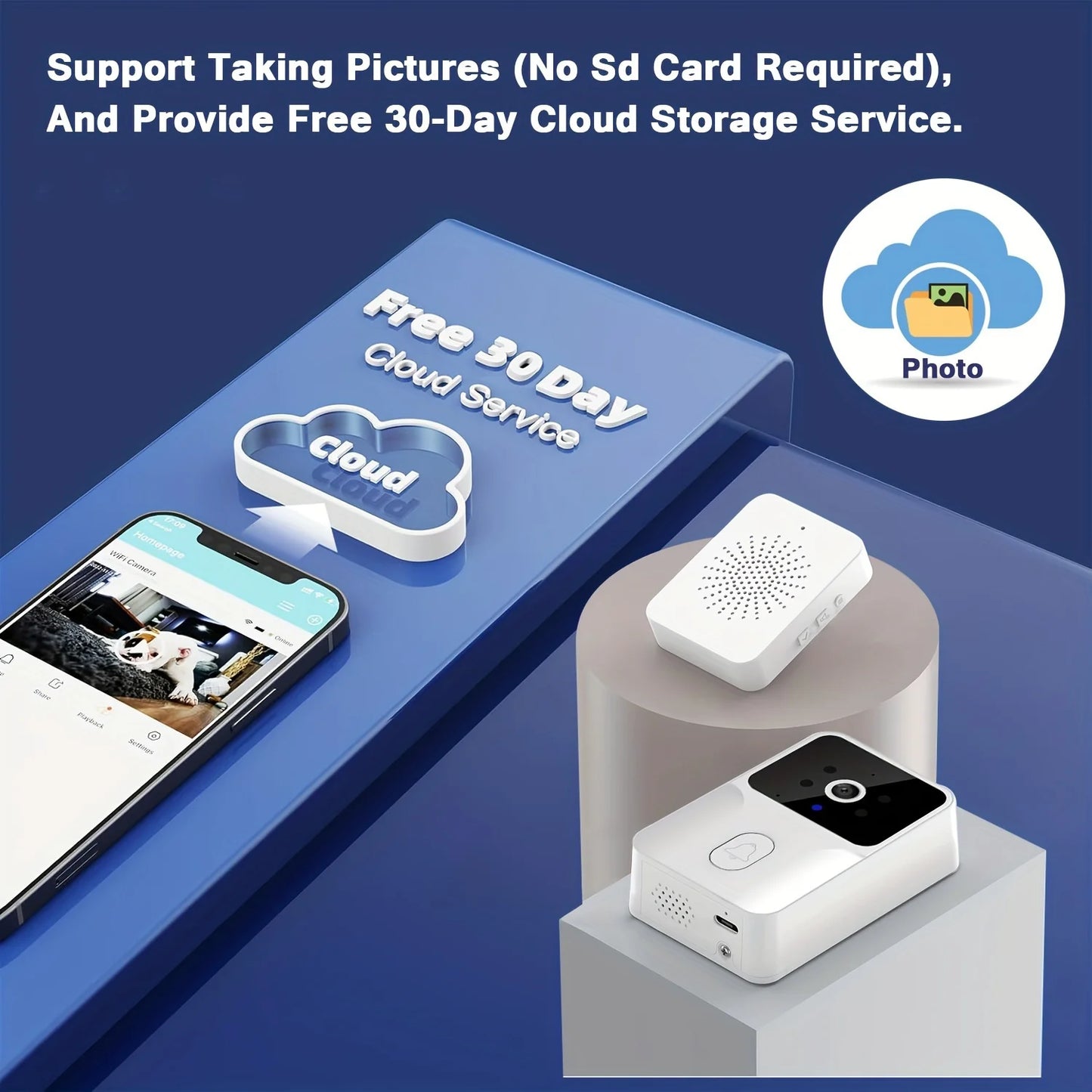Tuya Smart Video Doorbell Camera 480PHD Wireless doorbell for Home Security, Night Vision, Voice Change, 2-Way Audio, Waterproof