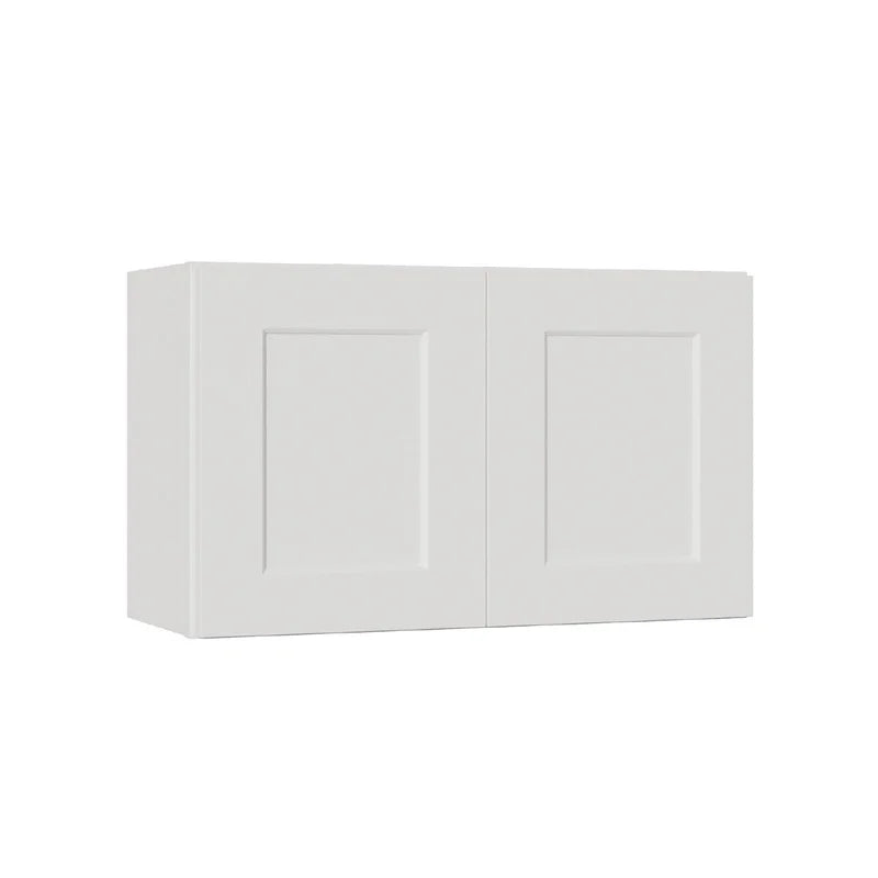 White Painted Solid Wood Shaker Wall Cabinet 30"W x 12"D x 18"H RTA Kitchen Storage Unit