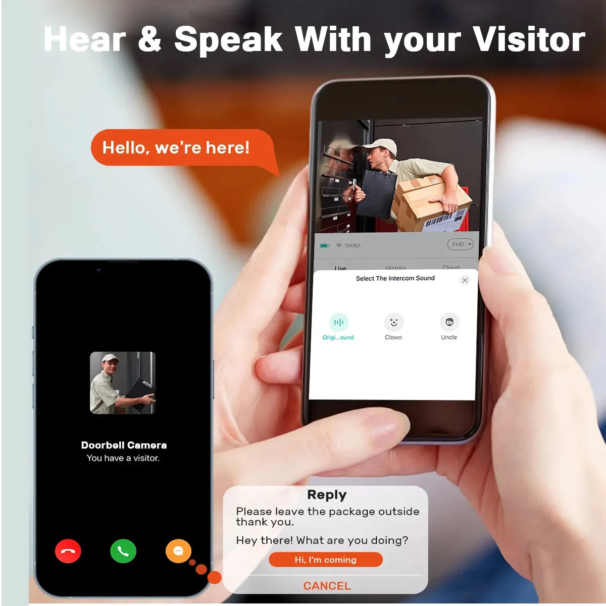 Tuya Smart Video Doorbell Camera 480PHD Wireless doorbell for Home Security, Night Vision, Voice Change, 2-Way Audio, Waterproof