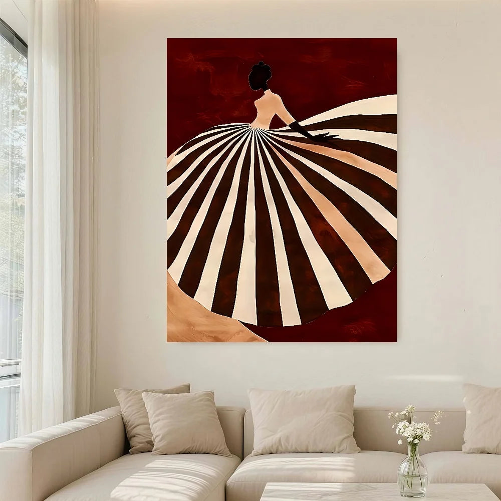 Framed 1pc Of Elegant Abstract Canvas Wall Art With Wooden Frame - Modern Striped Design For Living Room, Bedroom Or Kitchen Dec