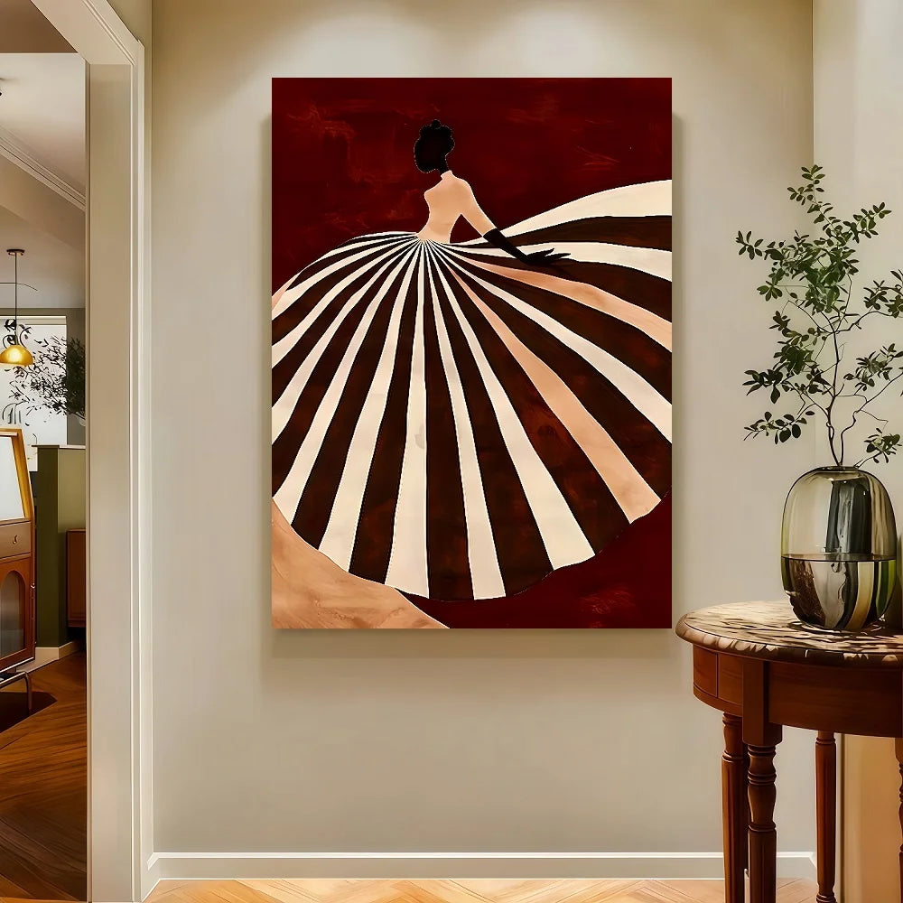 Framed 1pc Of Elegant Abstract Canvas Wall Art With Wooden Frame - Modern Striped Design For Living Room, Bedroom Or Kitchen Dec