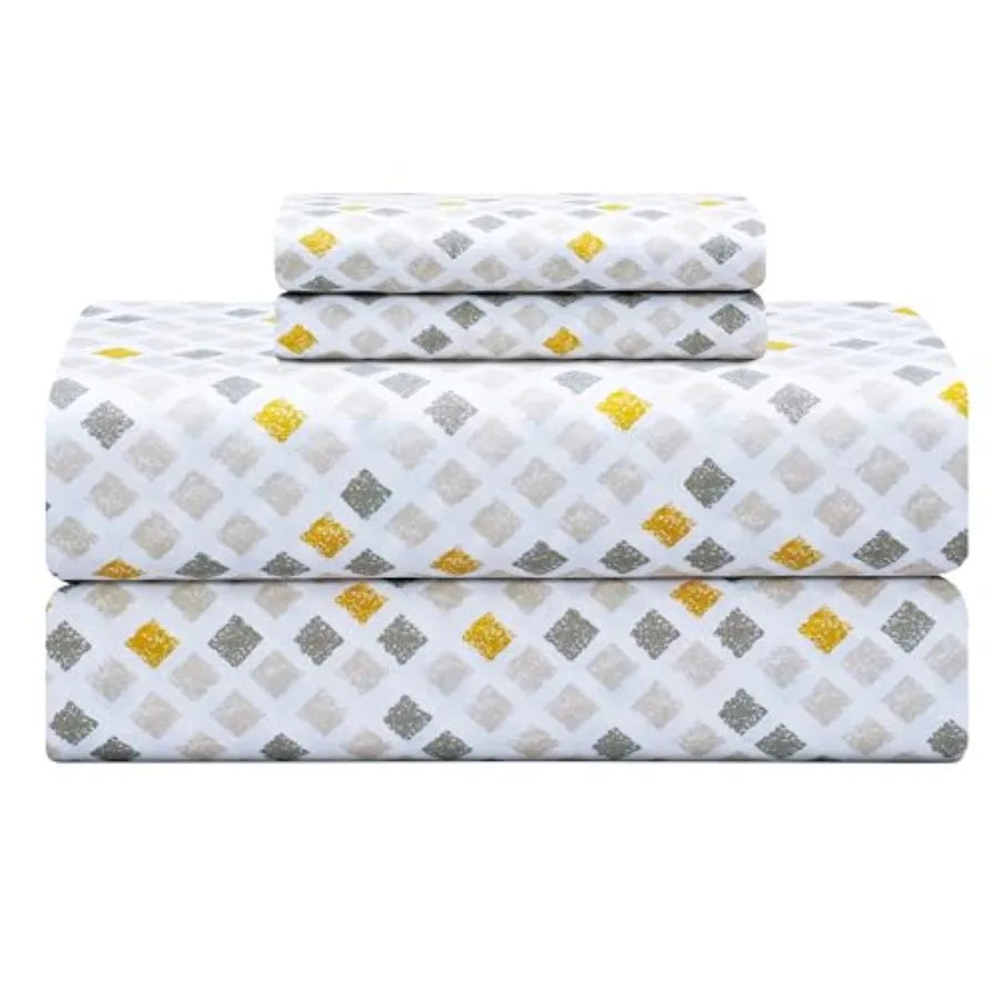 Feather and Stitch Softest 100% Cotton Sheets 300 Thread Count Percale Weave Bedding 16" Deep Pocket Cooling Sheets Breathable