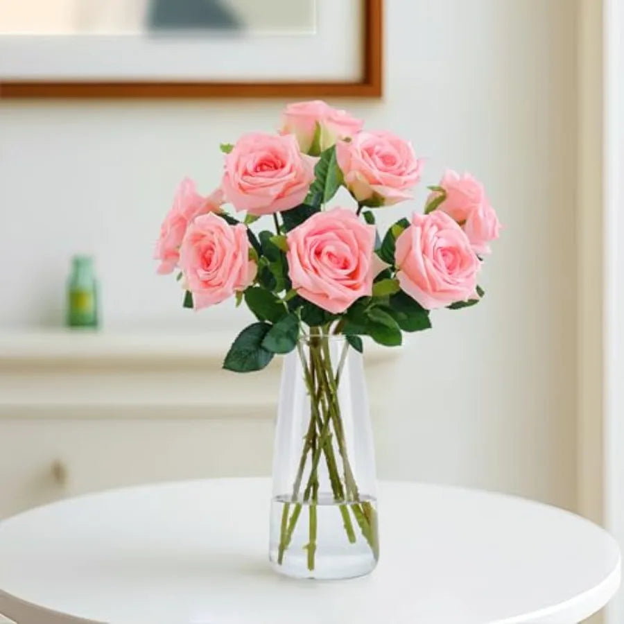Crystal Glass Vase, Flower Vase for Table Centerpiece Home Decor, Modern Vases for Living Room, Wedding, Office, Coffee Table,
