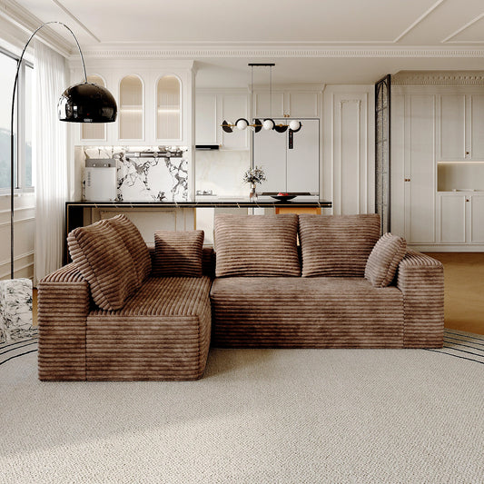 Sdorens 104" Cloud Sectional Couch with L-Shape Chaise,Modern Modular Boneless Sofa with Deep Seat for Living Room Bedroom