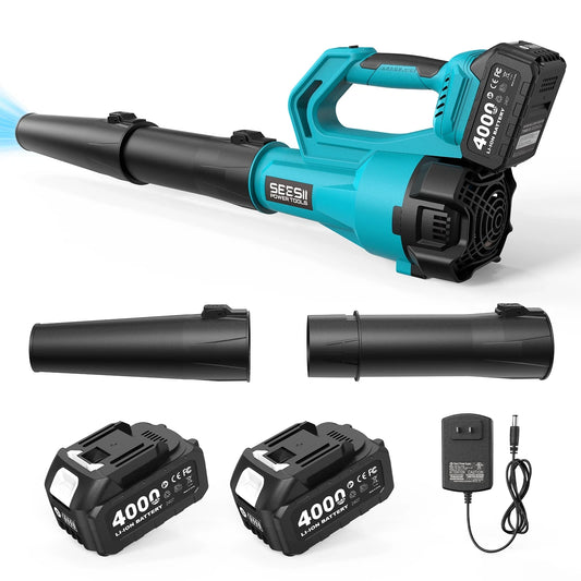 SEESII 900000RPM Brushless Electric Turbo Blower 780CFM Cordless Snow Leaf Blower for Snow Lawn Care Debris for Makita 18v Battery Pin