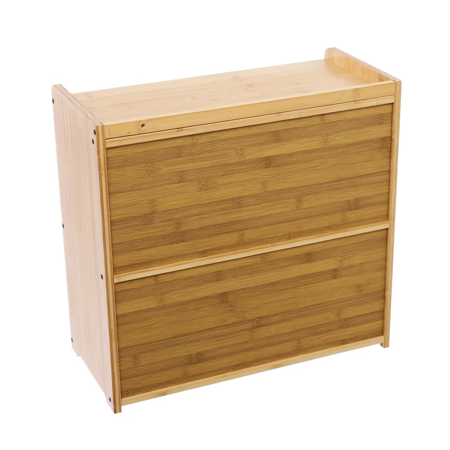 2-Tier Bamboo Storage Cabinet with Acrylic Doors,with Dustproof Design, Each Tier Bearing  About 33.07lbs, for Kitchen, Bathroom, Office