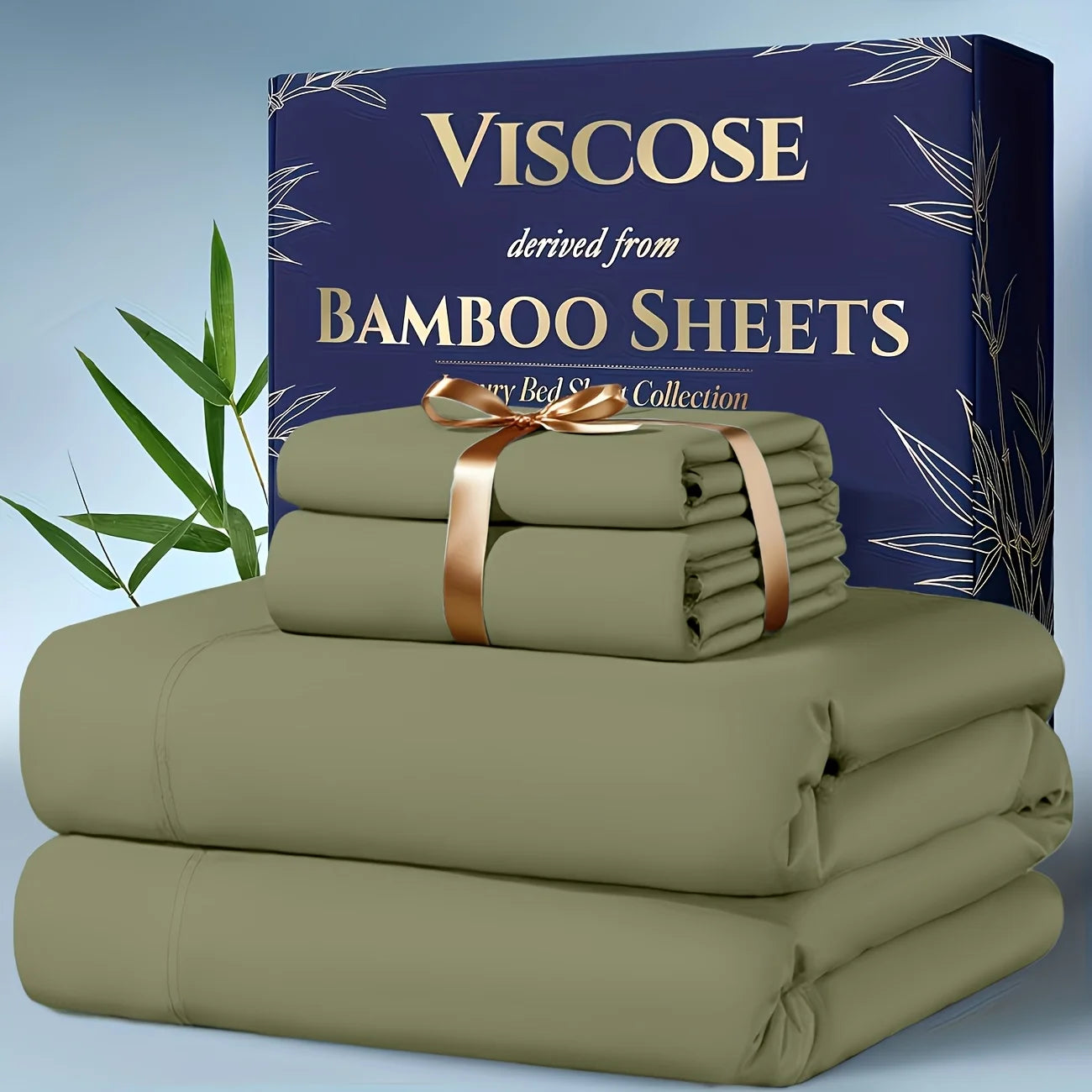 4pcs Bamboo Cooling Bedding - Extra Deep Pocket Breathable And Cooling - Suitable For Hot Sleepers And Sweats, Children Pillowcases, Flat Sheet And Fitted Sheet - A Perfect Gift For Family, Queen And King Sizes, Next Day Deli