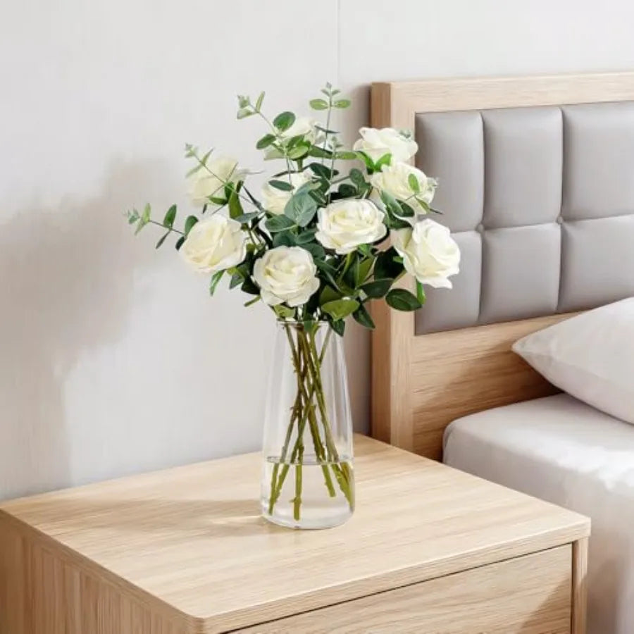 Crystal Glass Vase, Flower Vase for Table Centerpiece Home Decor, Modern Vases for Living Room, Wedding, Office, Coffee Table,