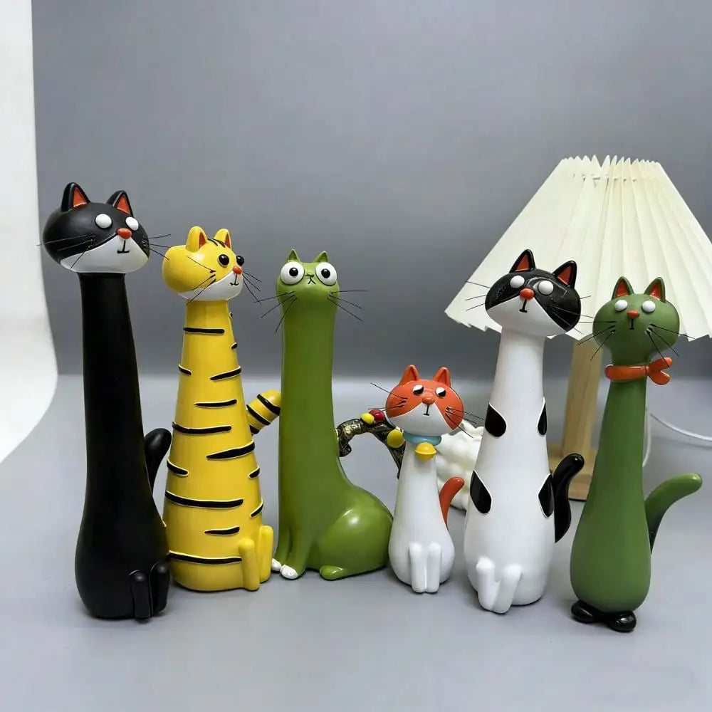 1pc Resin Cat Shaped Vase, Cute Long Neck Cat Flower Arrangement Decor, Home Desktop Floral Decoration, Living Room Entryway Orn