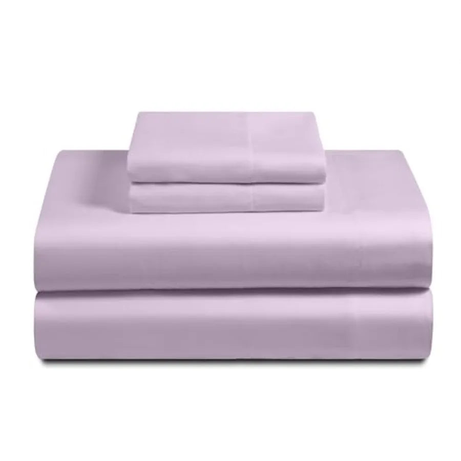 Feather and Stitch Softest 100% Cotton Sheets 300 Thread Count Percale Weave Bedding 16" Deep Pocket Cooling Sheets Breathable