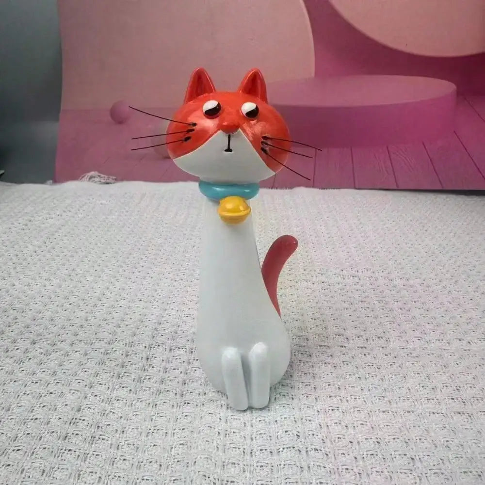 1pc Resin Cat Shaped Vase, Cute Long Neck Cat Flower Arrangement Decor, Home Desktop Floral Decoration, Living Room Entryway Orn