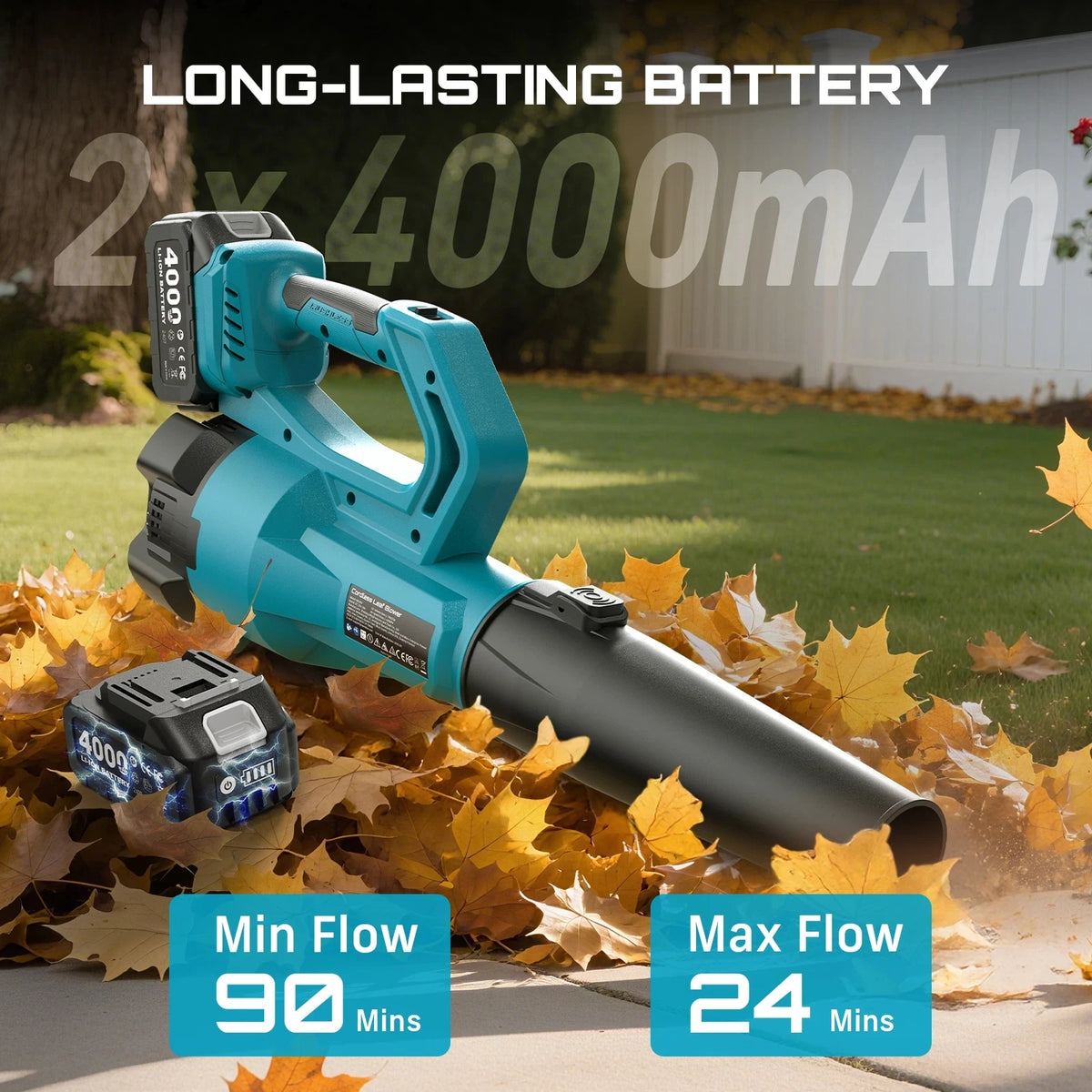 SEESII 900000RPM Brushless Electric Turbo Blower 780CFM Cordless Snow Leaf Blower for Snow Lawn Care Debris for Makita 18v Battery Pin