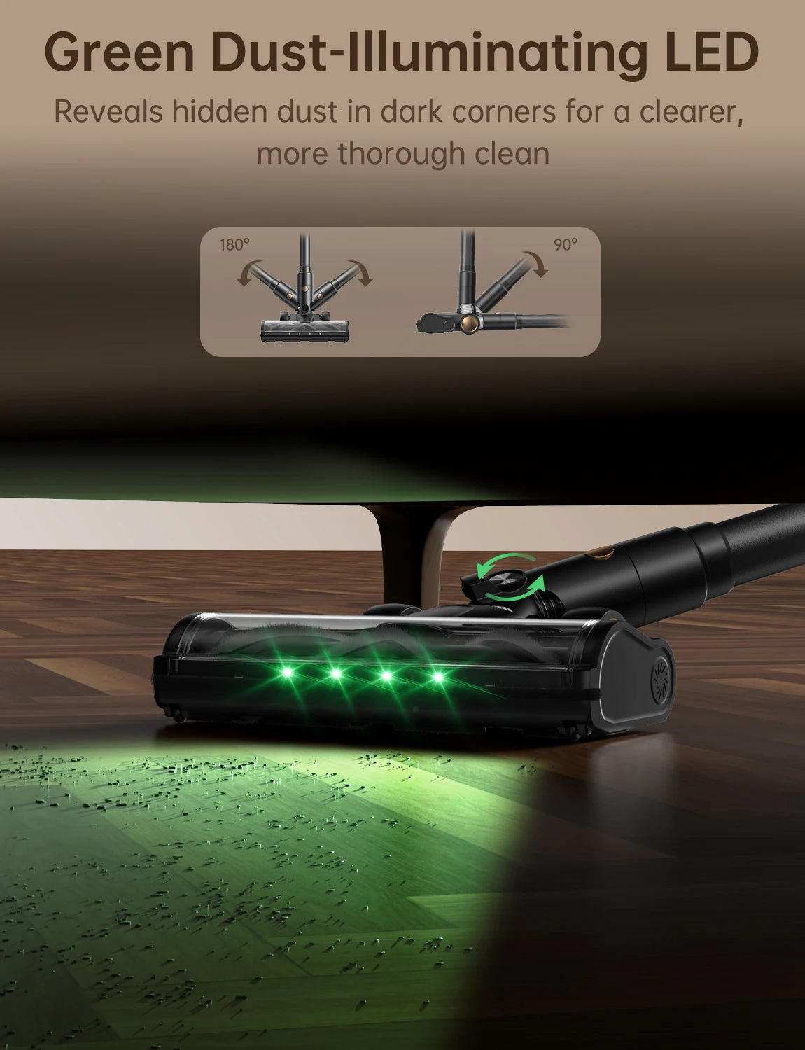 60kPa 600W Cordless Stick Vacuum Cleaner 60mins Runtime Self-Cleaning Roller Self Standing Anti Hair Tangle Wireless Vacuum With Green LED Dust Detection For Home Carpet Pet Hair Cleaning