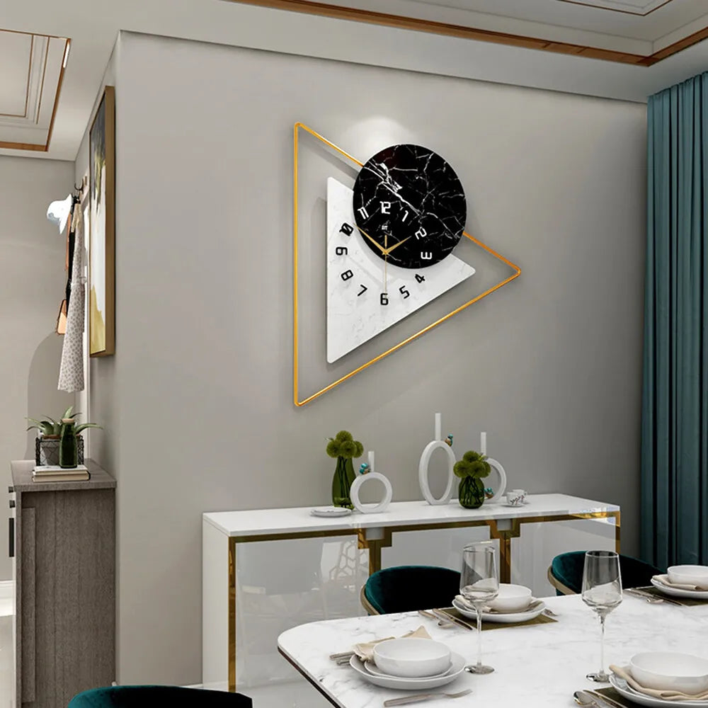 Modern Wall Clock Large Unique Hanging Art Crafts Bedroom Living Room Decoration 52*57*5cm