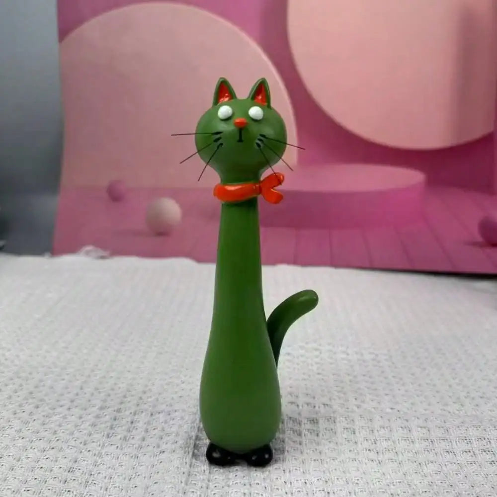 1pc Resin Cat Shaped Vase, Cute Long Neck Cat Flower Arrangement Decor, Home Desktop Floral Decoration, Living Room Entryway Orn