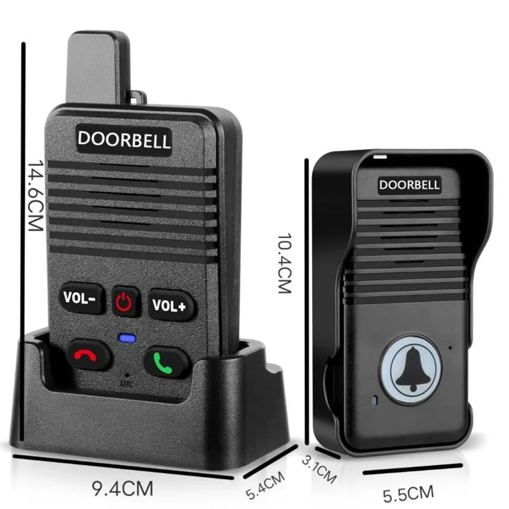 Wireless Voice Duplex Intercom Doorbell 500M Long Distance Audio Door Phone with Voice Sender&Reciever Door Bell for Home Office