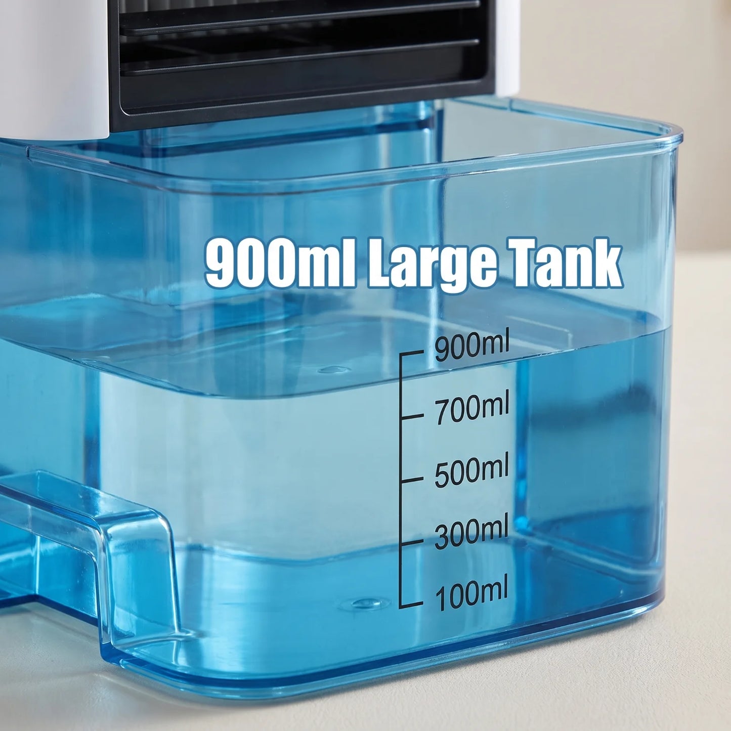 Mini Portable Evaporative Air Cooler 3 Speed Wind Mist Humidifier 7 Color Ambient Light Ice Box Desktop Cooling Fan for Home Office
