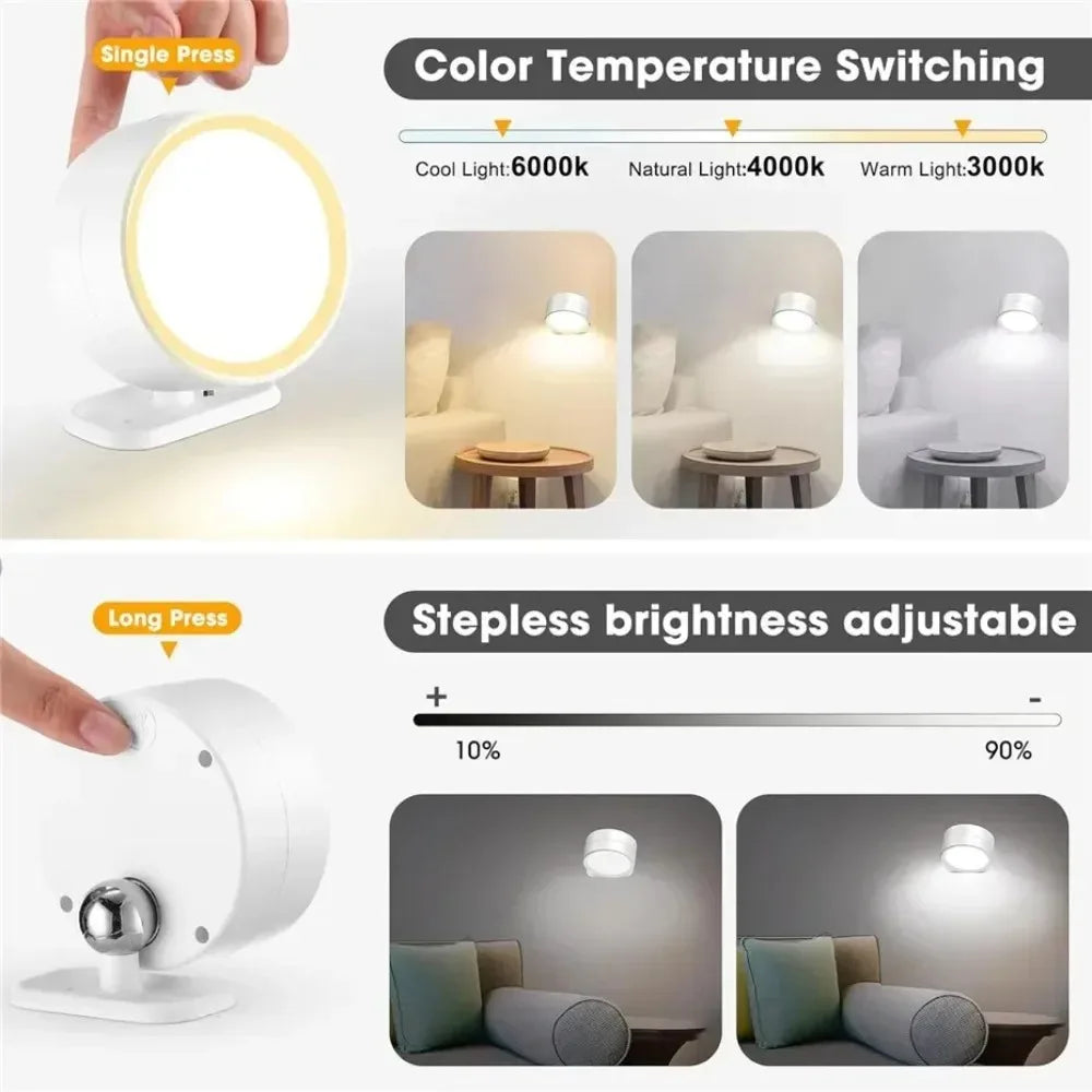 LED Smart Motion Sensor Night Light Sunset Lamp Rechargeable Wireless Magnetic Wall Indoor Lamp for Bedroom Garden Indoor Light
