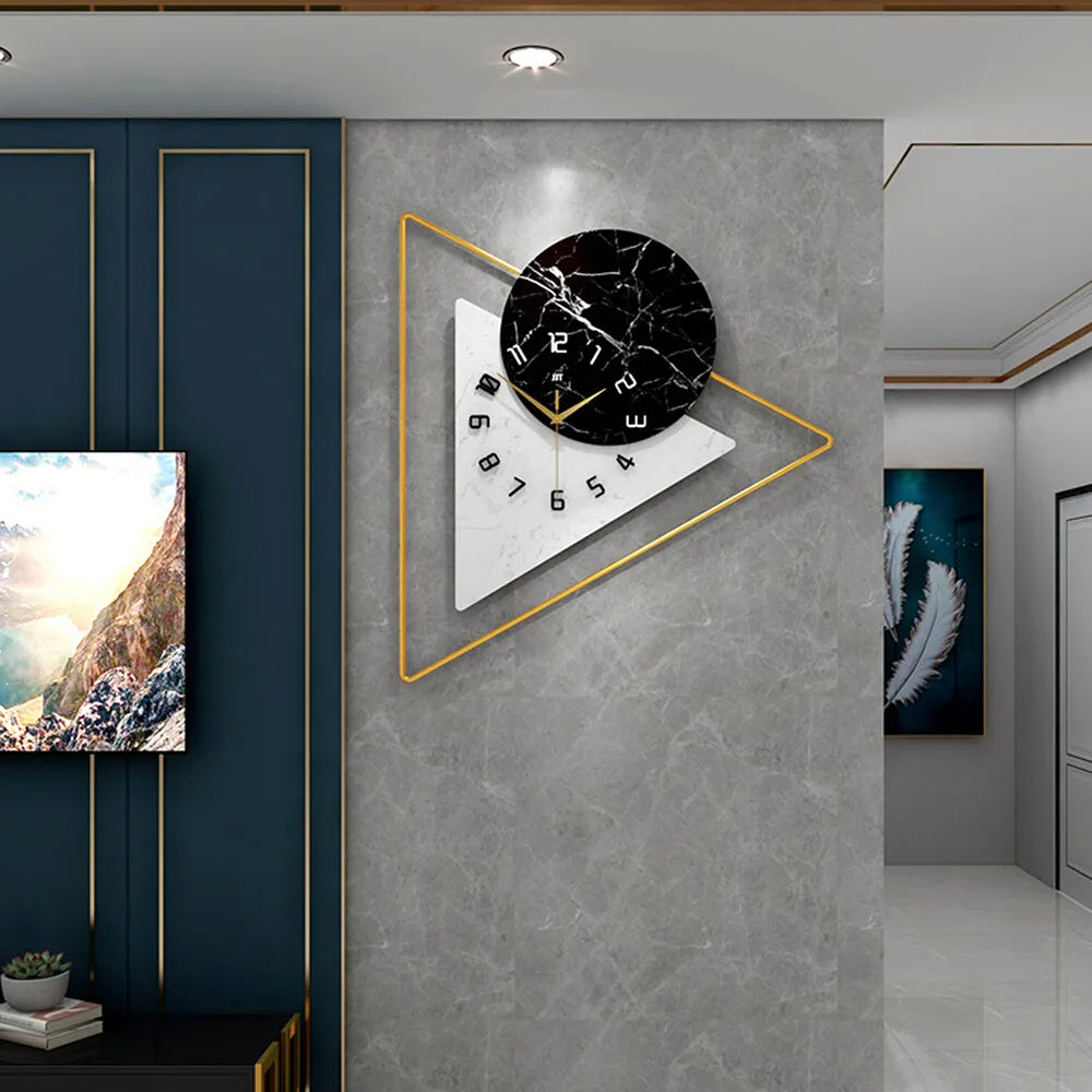 Modern Wall Clock Large Unique Hanging Art Crafts Bedroom Living Room Decoration 52*57*5cm