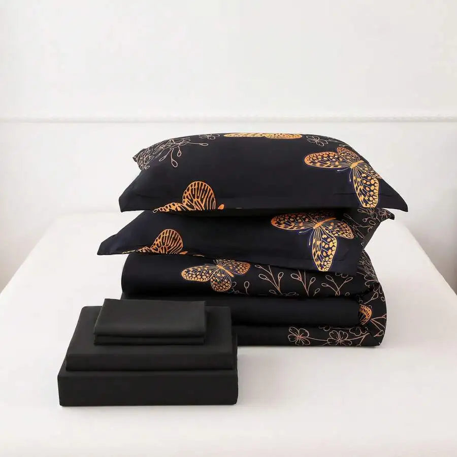 7-Piece Lightweight Printed Comforter Set For All Seasons Queen King Full Twin Soft Bed In A Bag