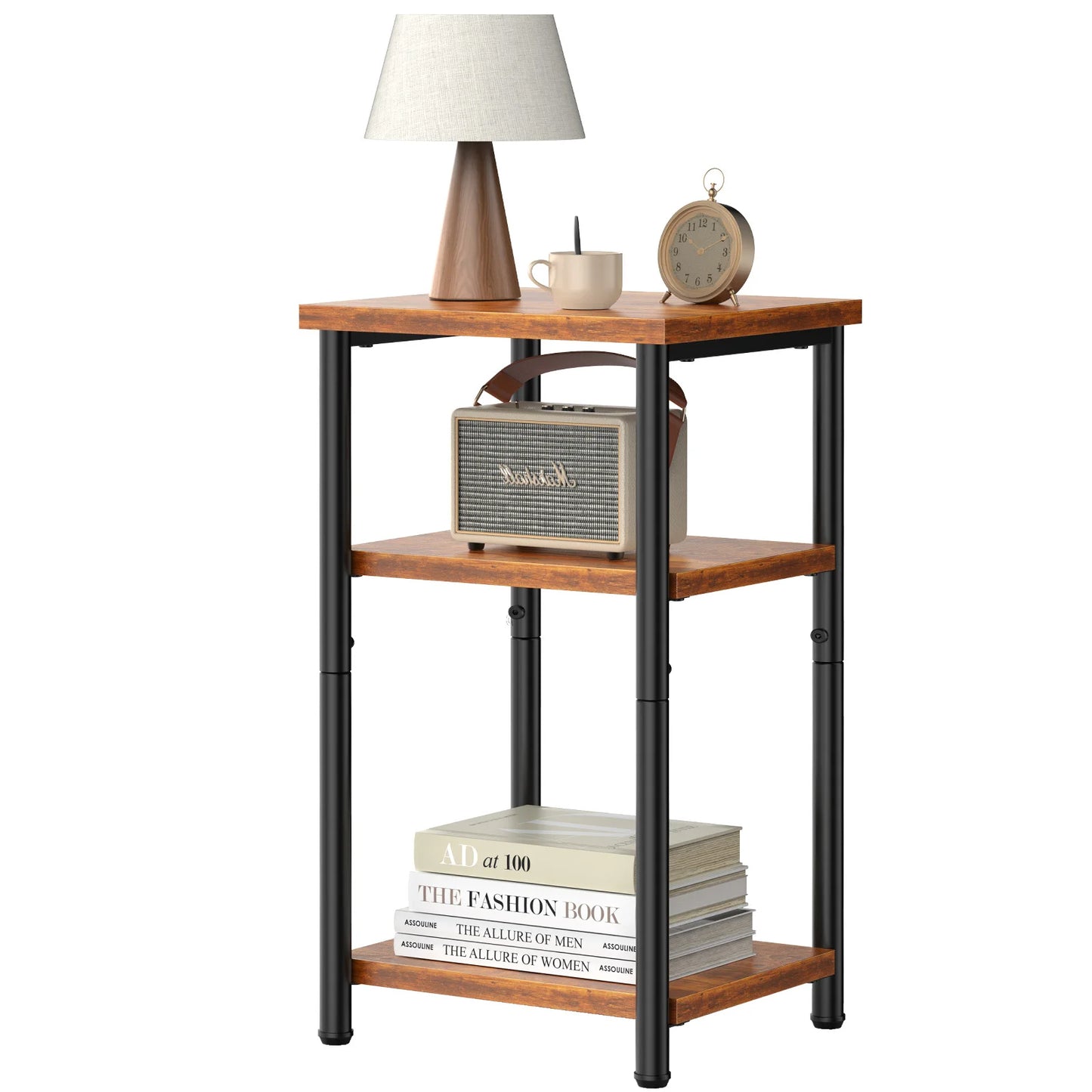 MCQ 3 Tier Living Room End Table Coffee Tables Storage Shelf Nightstand with Adjustable Feet For Tea Dining Tables Home