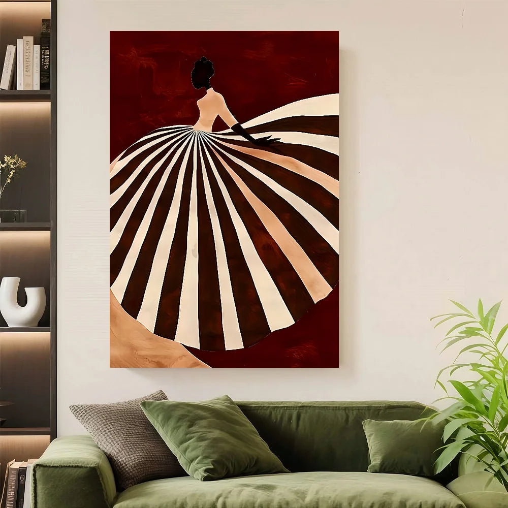 Framed 1pc Of Elegant Abstract Canvas Wall Art With Wooden Frame - Modern Striped Design For Living Room, Bedroom Or Kitchen Dec