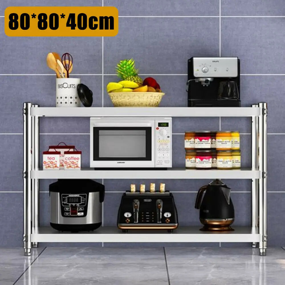 Heavy Duty Storage Shelving Organizer Stainless Steel Storage Rack Shelves for Pantries Restaurants Kitchens Large Kitchens