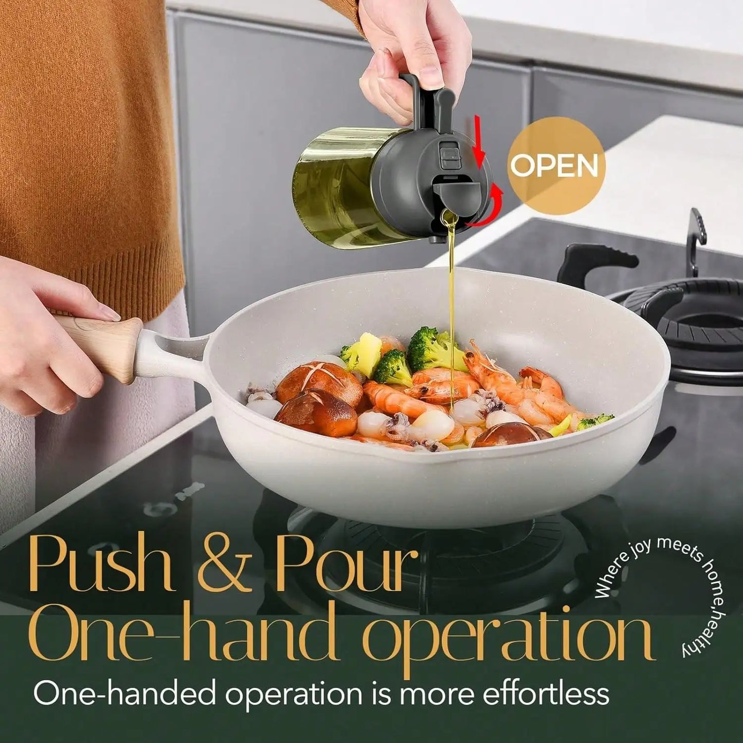 Premium Dark Glass Olive Oil Dispenser 2 In 1 Cooking Oil Spray Bottle Multipurpose Kitchen Oil Mister Perfect For Air Fryer BBQ Grilling Household Cooking Supplies Random Color Shipment