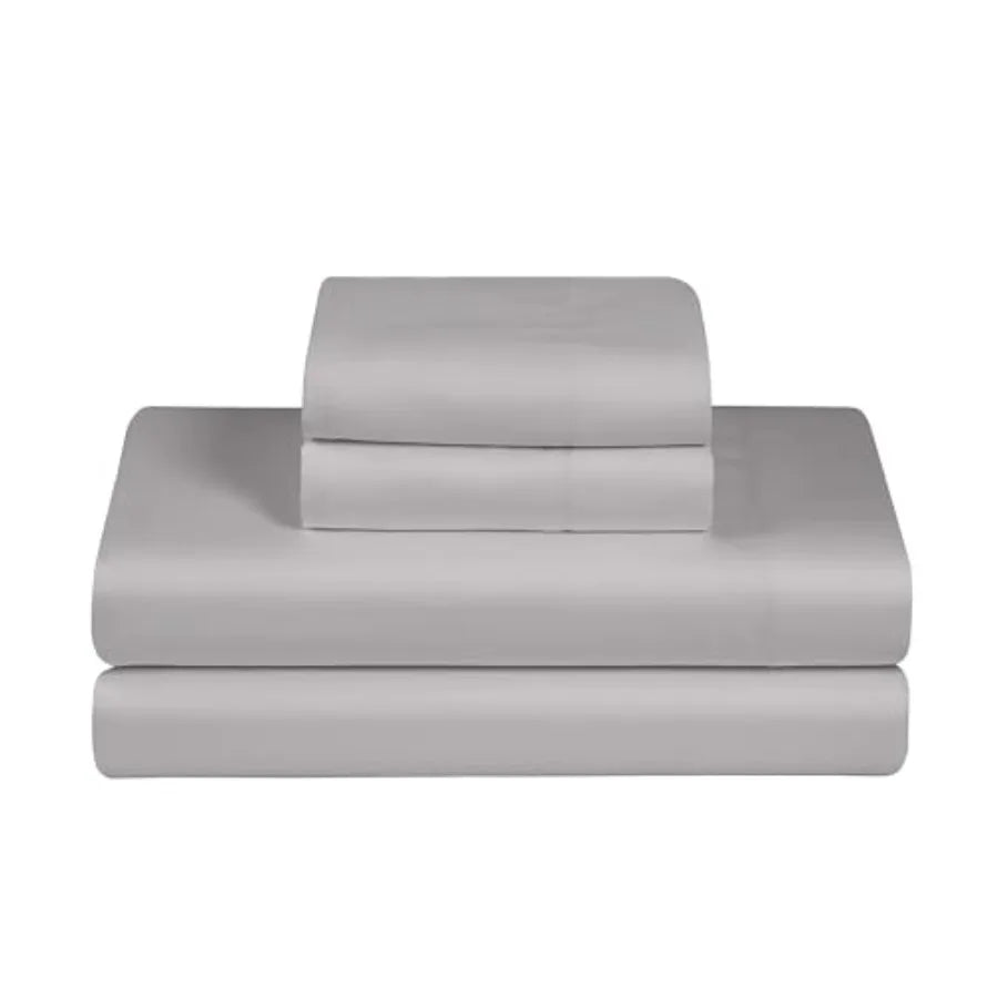 Feather and Stitch Softest 100% Cotton Sheets 300 Thread Count Percale Weave Bedding 16" Deep Pocket Cooling Sheets Breathable