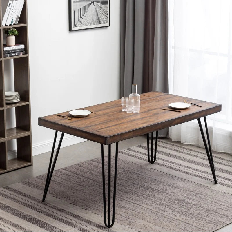 Ashford 7-Piece Dining Set with Hairpin Table and 6 Chairs, 4 Color Choices