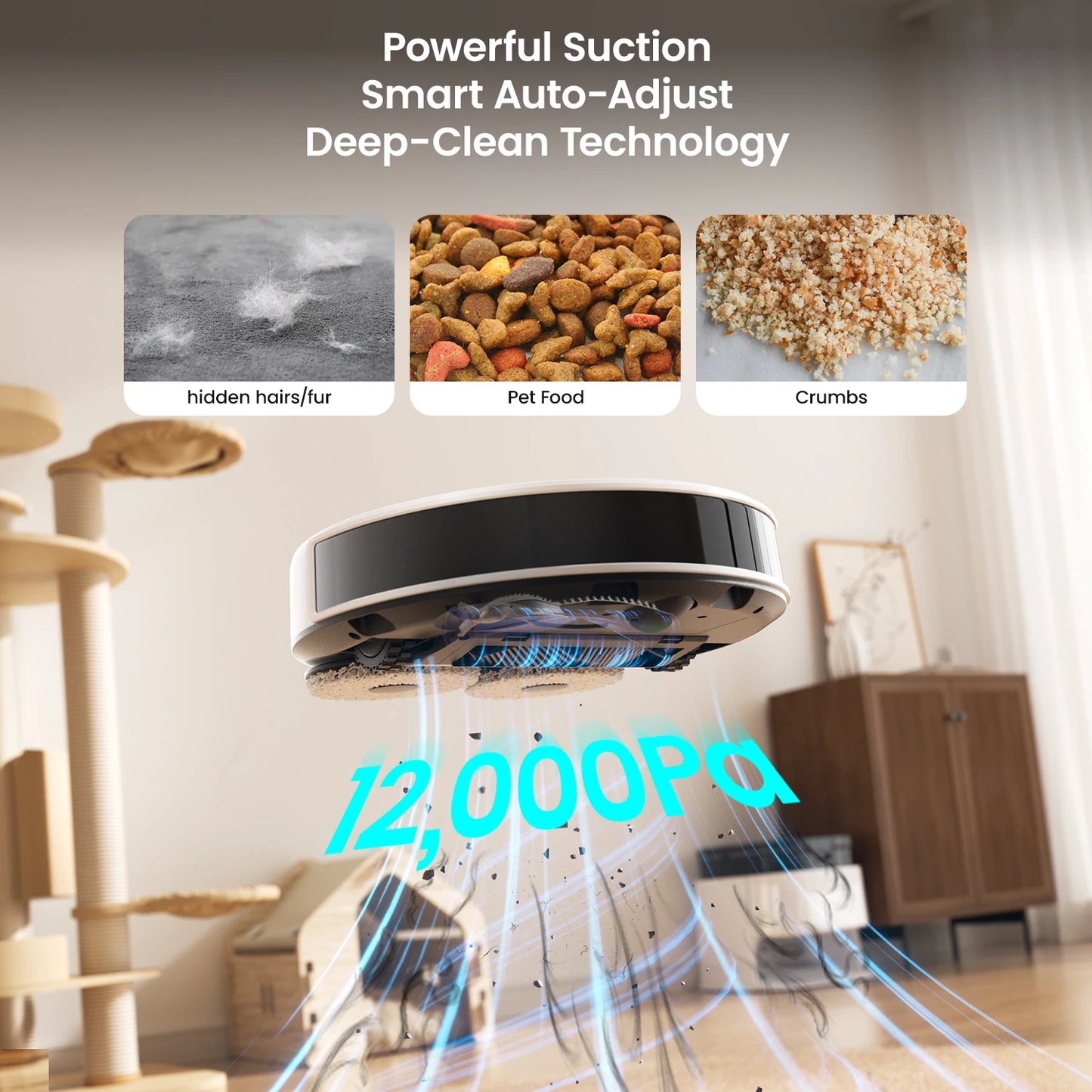 LEFANT M3L Robot Vacuum Cleaner, 12000 Pa Suction 220 min Battery, All-in-one Base Station,DToF Navigation, Double Rotary Cloth
