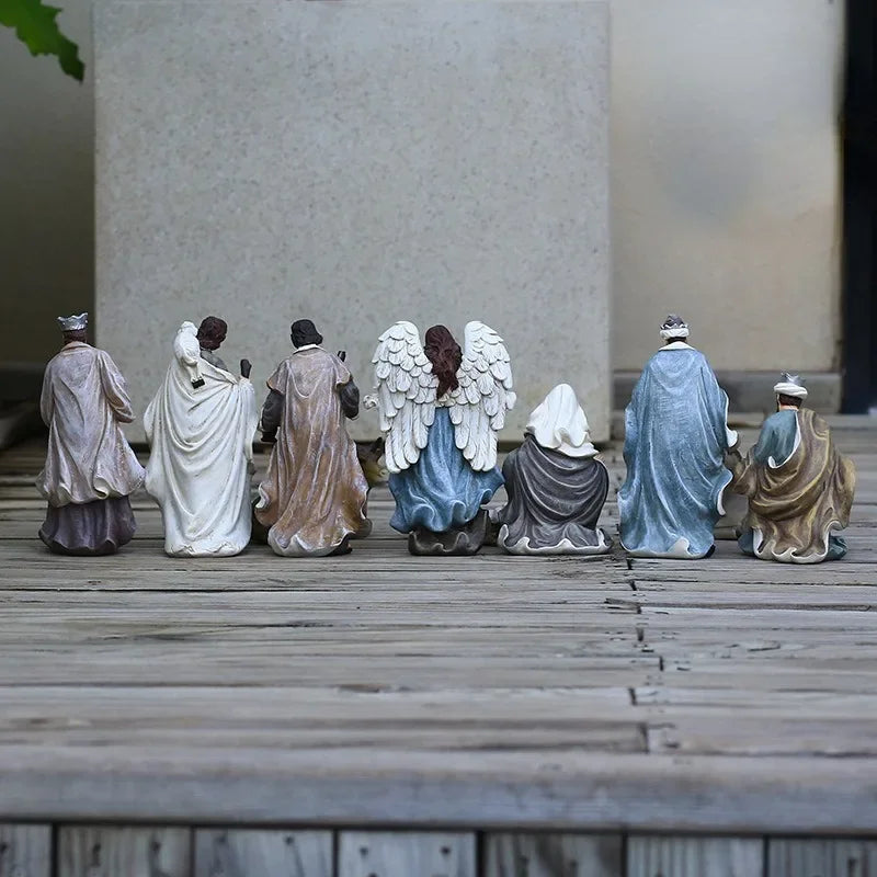 11Pcs/Set 15cm Height Christ Birth of Jesus Ornament Gifts Nativity Scene Crafts Resin Christmas Manger Decoration Catholic Figurines